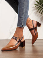 Women’s Closed-Toe Slingback Block Heel Shoes