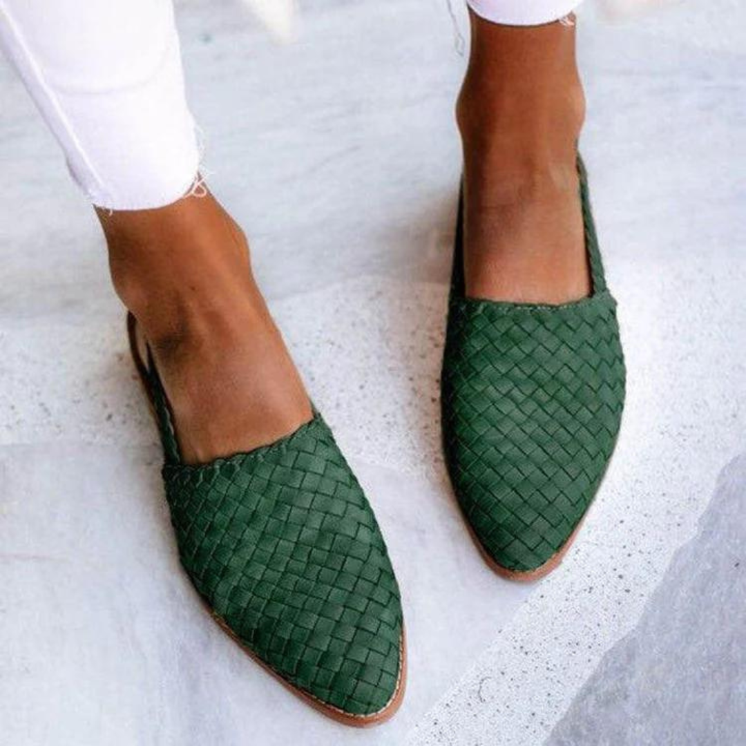 Women’s Closed-Toe Woven Slip-On Mule Loafers