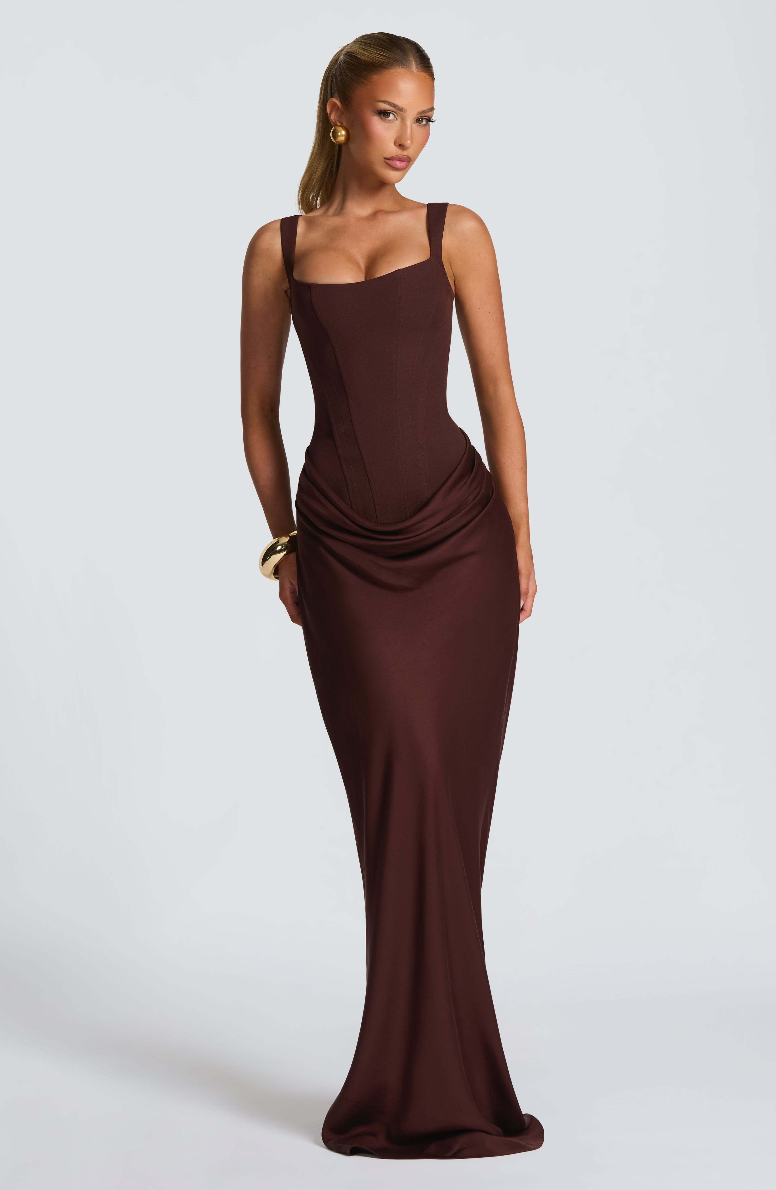brown wedding guest dress corset Brown Wedding Guest Dresses