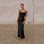 Women’s Cowl Neck Maxi Wedding Guest Dress