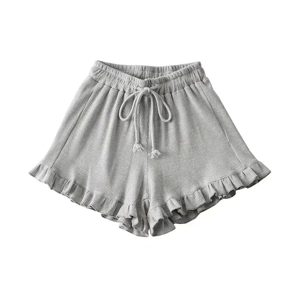 Women’s Elastic Waist Ruffle Shorts