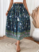 Women’s Floral Elastic Waist Maxi Skirt