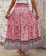 Women’s Floral Elastic Waist Maxi Skirt