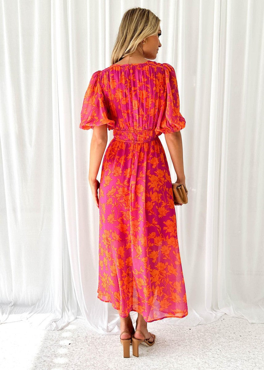 Women’s Floral Midi Wedding Guest Dress