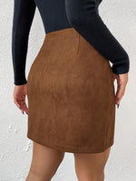 Women’s High Waisted Side Zip Mini Skirt