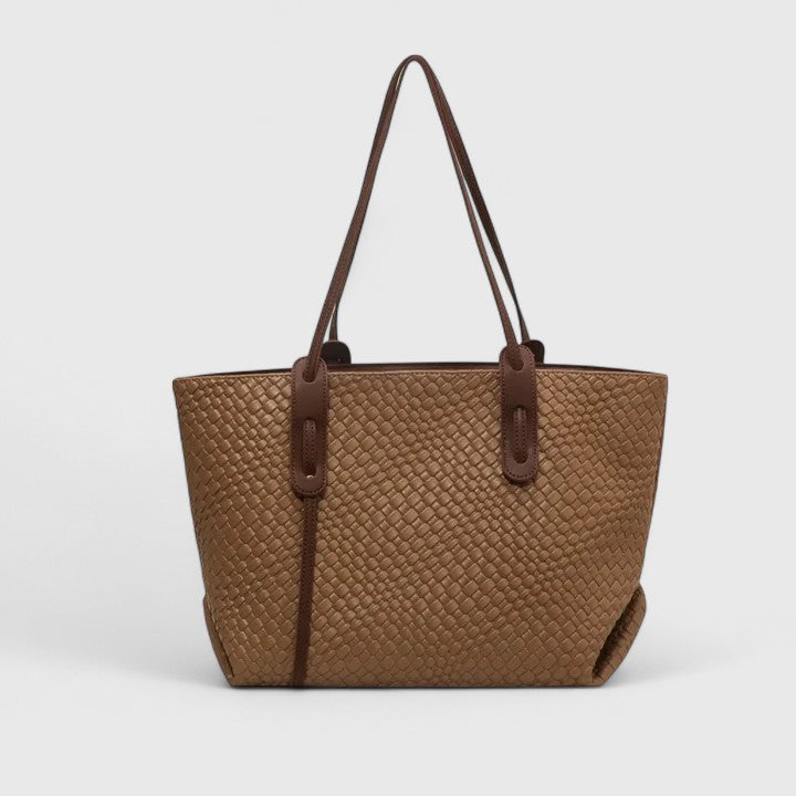 Women’s Large Shoulder Tote Bag with Woven Texture