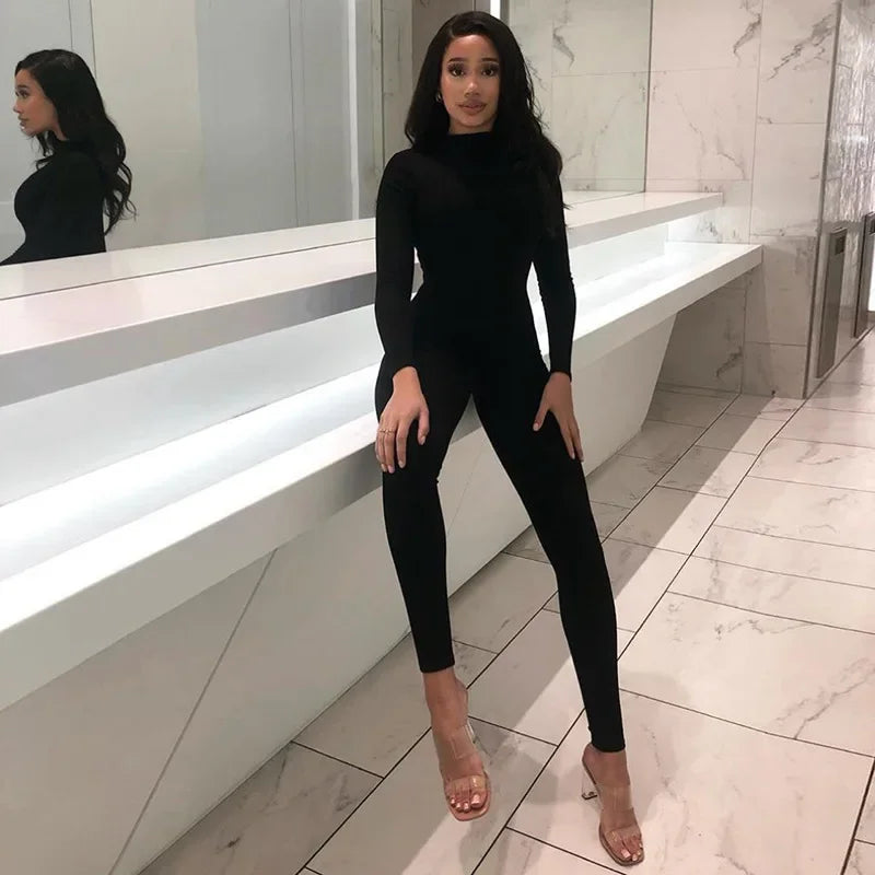 Women’s Long Sleeve Bodycon Jumpsuit