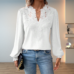 Women’s Long Sleeve Lace V-Neck Blouse