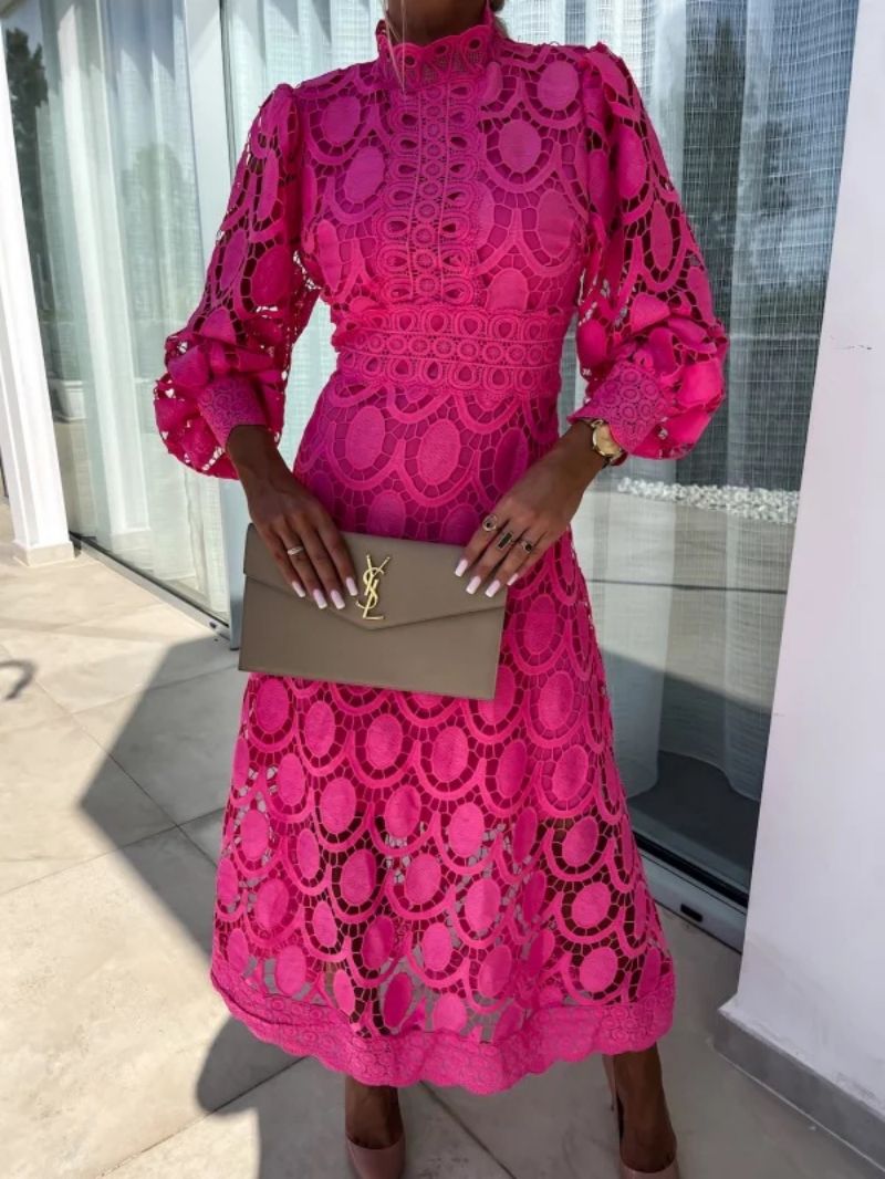 Women’s Long Sleeve Midi Wedding Guest Dress