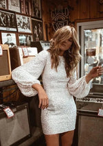 Women’s Long Sleeve Sequin Mini Cocktail Dress