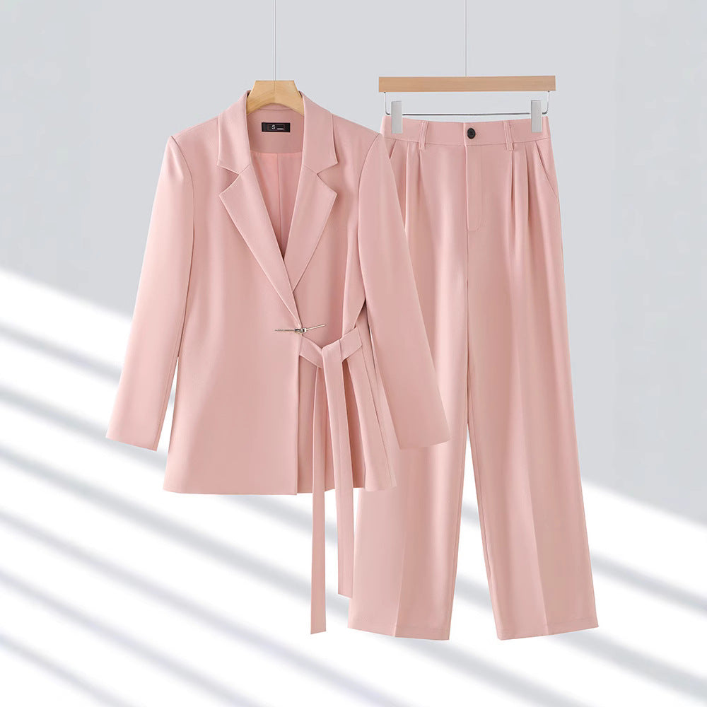 Women’s Notch Lapel Two Piece Blazer and Trouser Suit Set