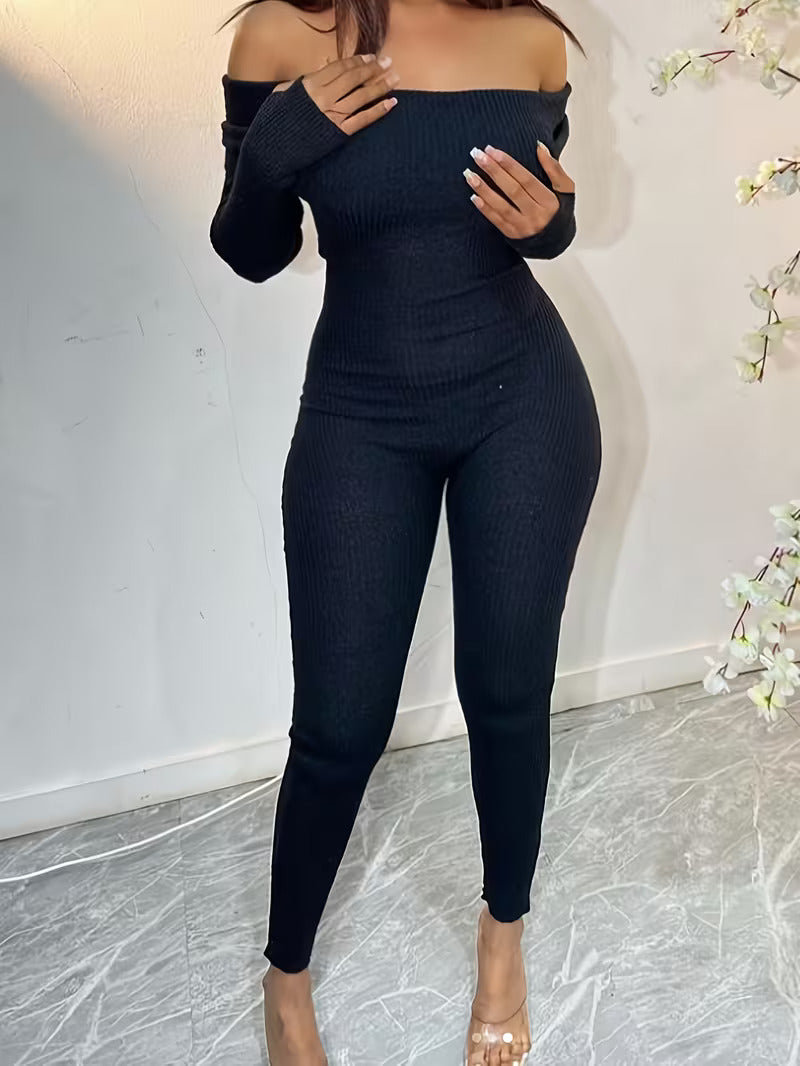 Women’s Off Shoulder Bodycon Jumpsuit