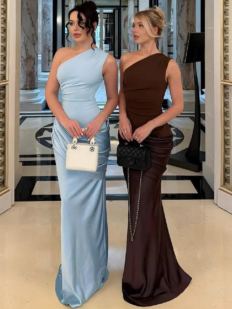 Women’s One Shoulder Maxi Wedding Guest Dress
