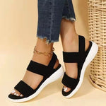 Women’s Open-Toe Elastic Strap Flat Sandals