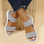 Women’s Open-Toe Elastic Strap Flat Sandals