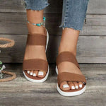 Women’s Open-Toe Elastic Strap Flat Sandals