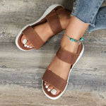 Women’s Open-Toe Elastic Strap Flat Sandals