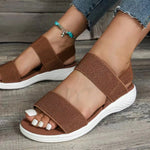 Women’s Open-Toe Elastic Strap Flat Sandals