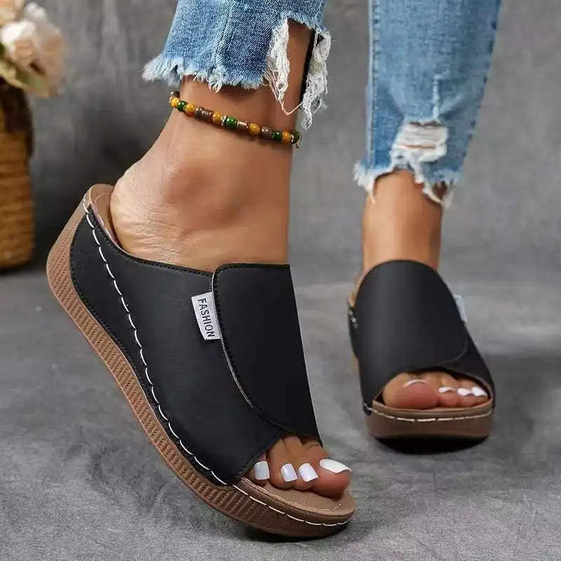Women’s Open-Toe Platform Slide Sandals