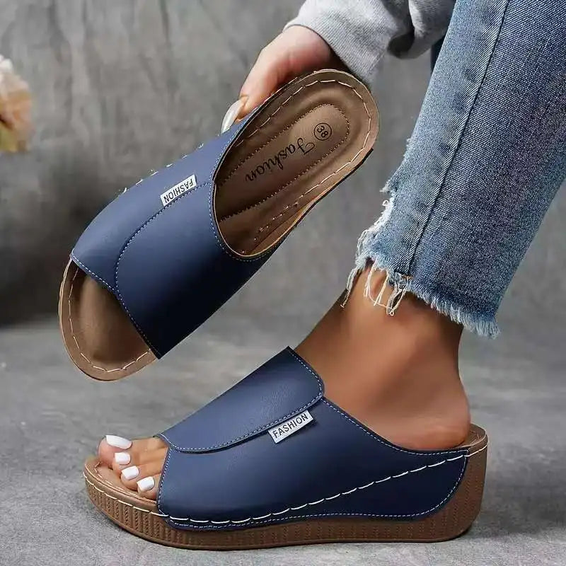 Women’s Open-Toe Platform Slide Sandals