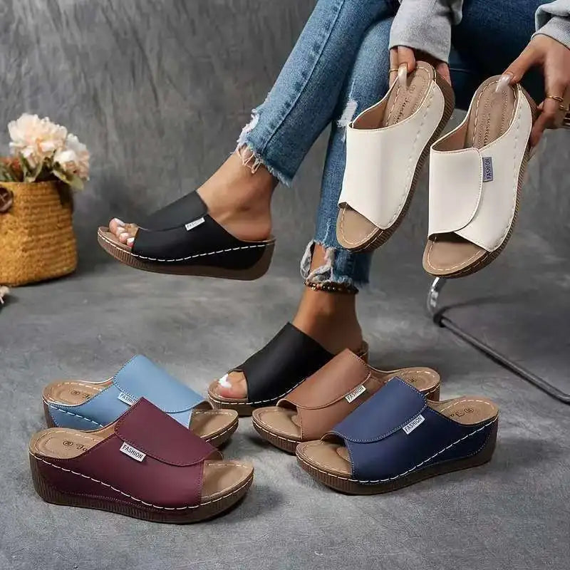 Women’s Open-Toe Platform Slide Sandals