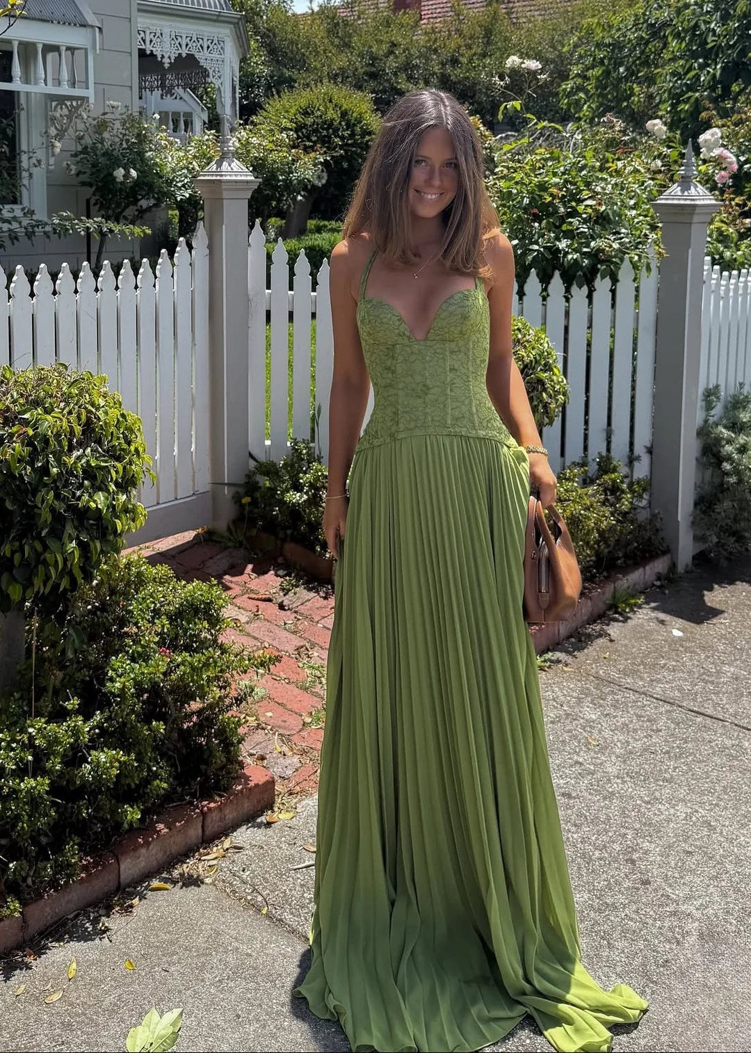 Women's Pleated Corset Maxi Wedding Guest Dress Marlow & Quinn Women's Pleated Corset Maxi Wedding Guest Dress Marlow & Quinn