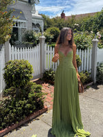 Women’s Pleated Corset Maxi Wedding Guest Dress