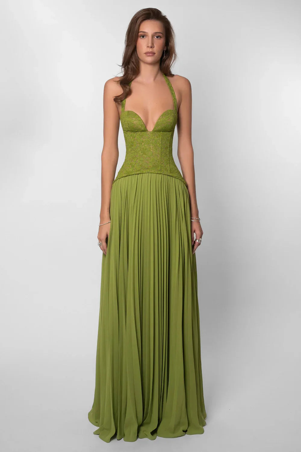 formal corset wedding guest dresses Sage Green Tea Length Lace Corset Wedding Guest Dress Prom Dress