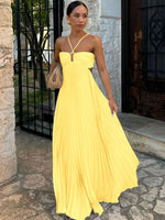 Women’s Pleated Maxi Wedding Guest Dress