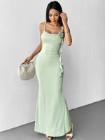 Women’s Ruffle Strap Maxi Wedding Guest Dress
