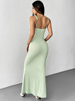 Women’s Ruffle Strap Maxi Wedding Guest Dress
