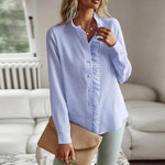 Women’s Ruffle Trim Long Sleeve Blouse