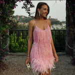 Women’s Sequin Fringe Mini Cocktail Dress