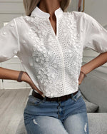 Women’s Short Sleeve Embroidered Blouse
