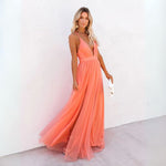 Women’s Sleeveless V-Neck Maxi Wedding Guest Dress