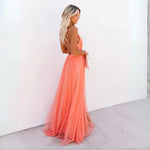 Women’s Sleeveless V-Neck Maxi Wedding Guest Dress