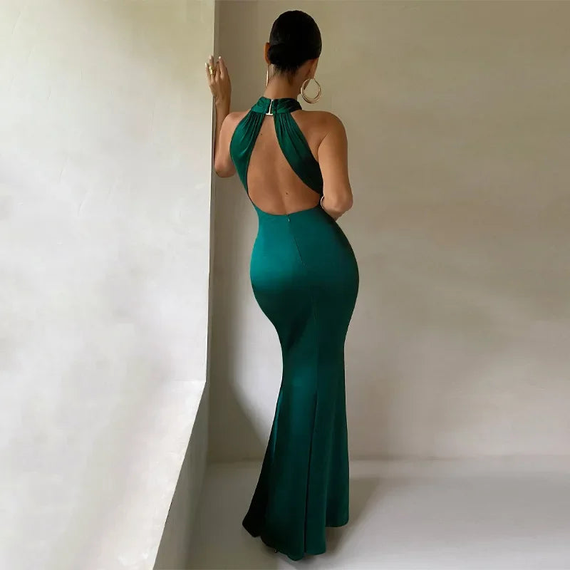 Women’s Twist Neck Maxi Wedding Guest Dress
