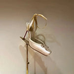 Women's Ankle-Tie Square-Toe Platform Stiletto High Heels