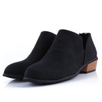 Women’s Back Zip Low Block Heel Ankle Boots