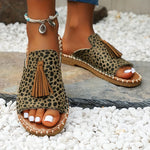 Women’s Boho Tassel Open Toe Slide Sandals