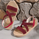 Women's Braided Edge Sole Criss-Cross Strap Sandals