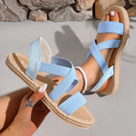 Women's Braided Edge Sole Criss-Cross Strap Sandals