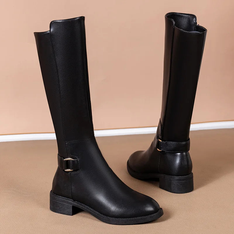 Women’s Buckle Detail Knee High Boots