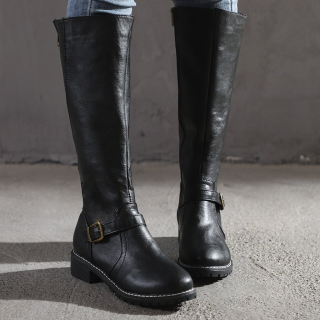 Women’s Buckle Strap Knee High Boots