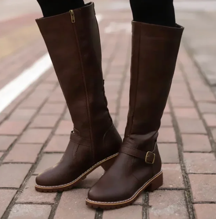Women’s Buckle Strap Knee High Boots