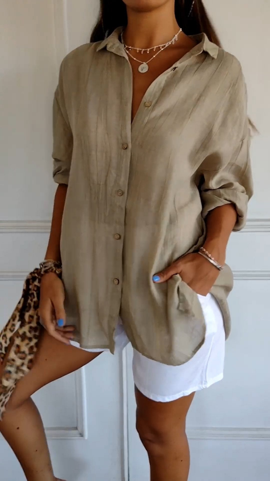 Women's Button Down Summer Blouse