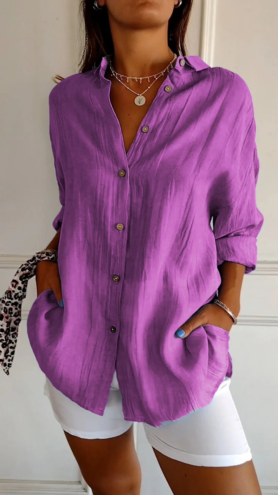 Women's Button Down Summer Blouse