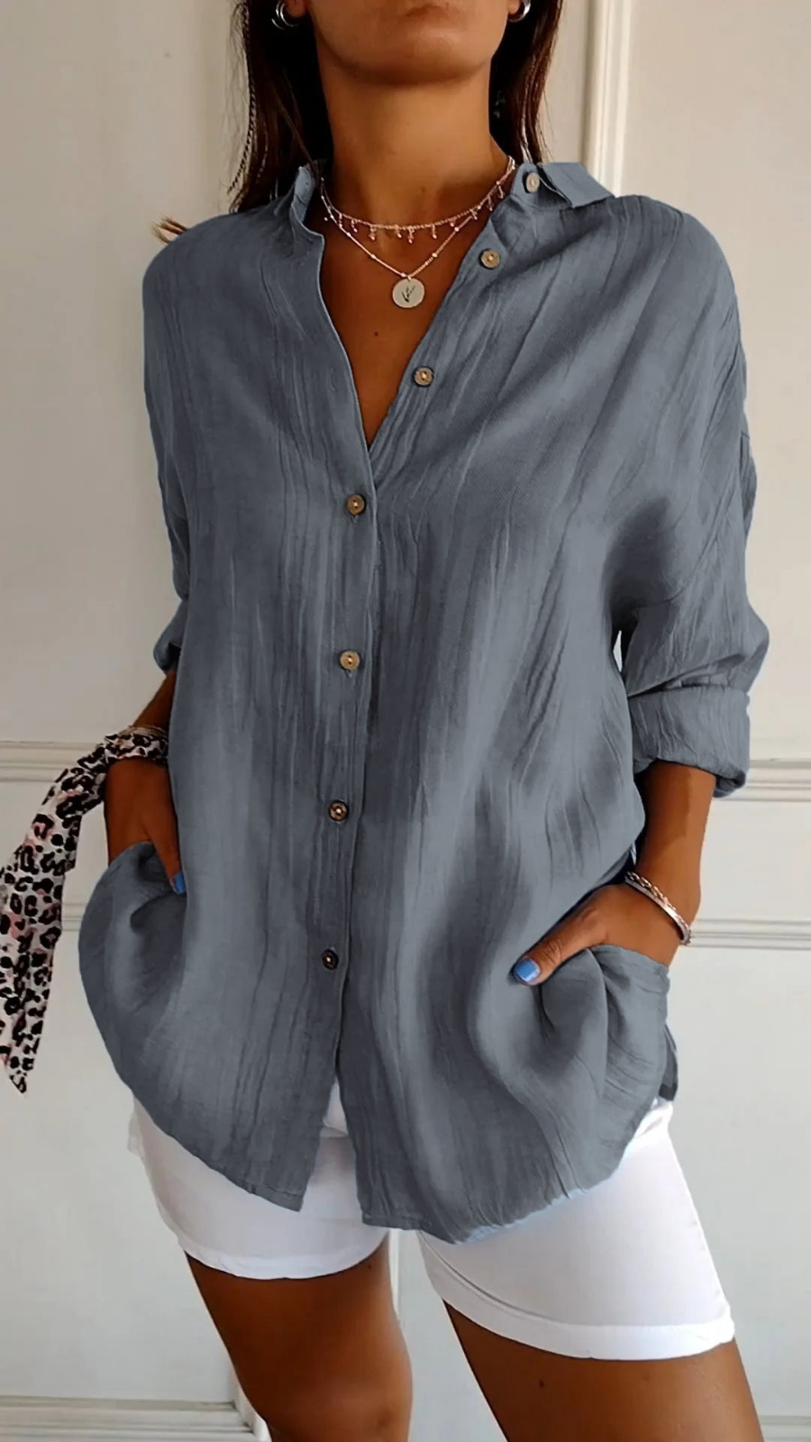 Women's Button Down Summer Blouse