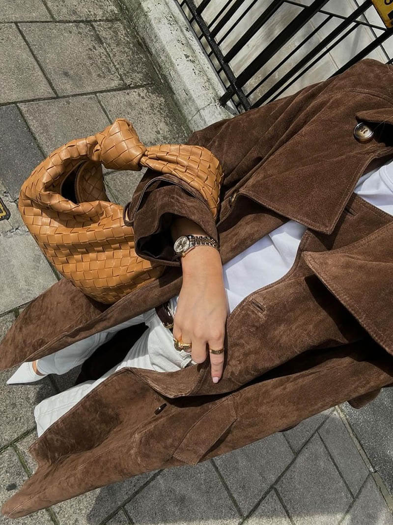 Women's Button Front Belted Waist Wide Lapels Double-Breasted Trench Coat
