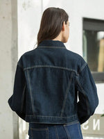 Women’s Button Front Cropped Denim Jacket